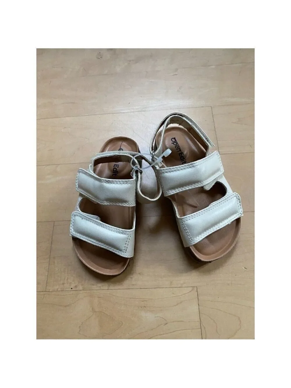 Open Edit BNWOT girls sandals slingback NEW ivory